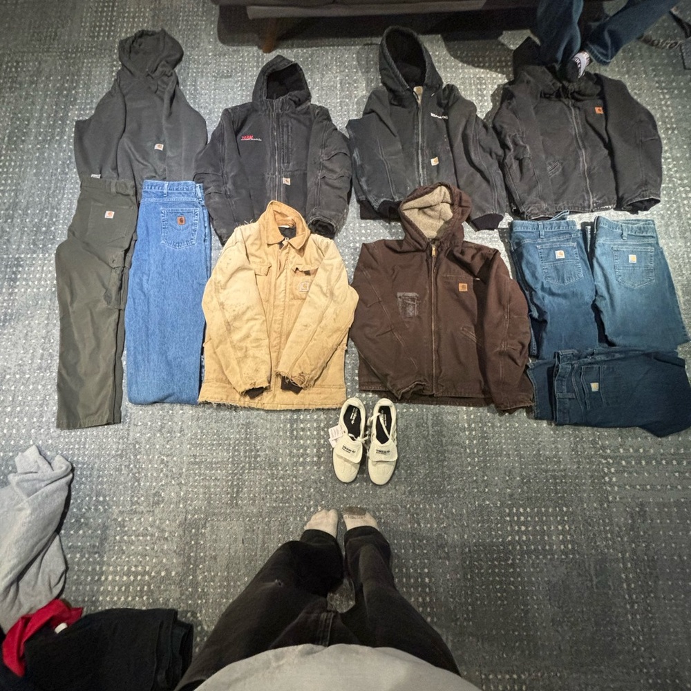 bunch of clothes carhartt everything